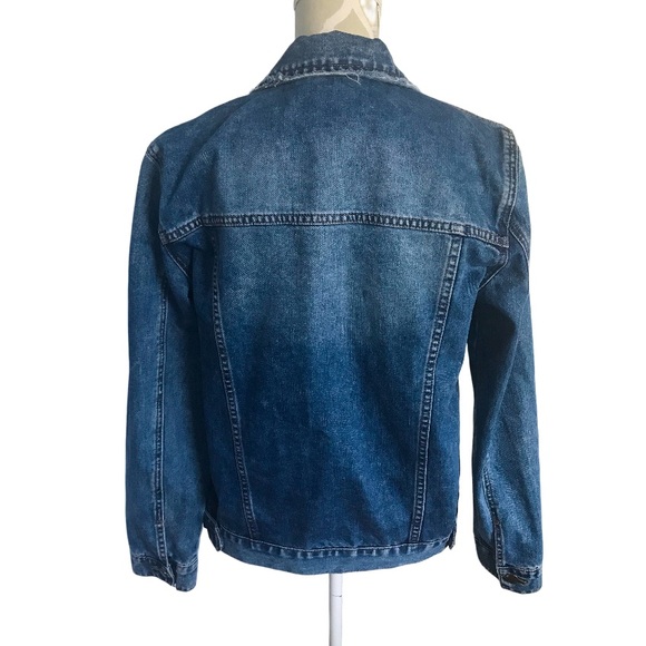 4/$20 Jean Jacket Velvet Heart Embroidered Distressed Women’s Size Medium - Picture 4 of 16